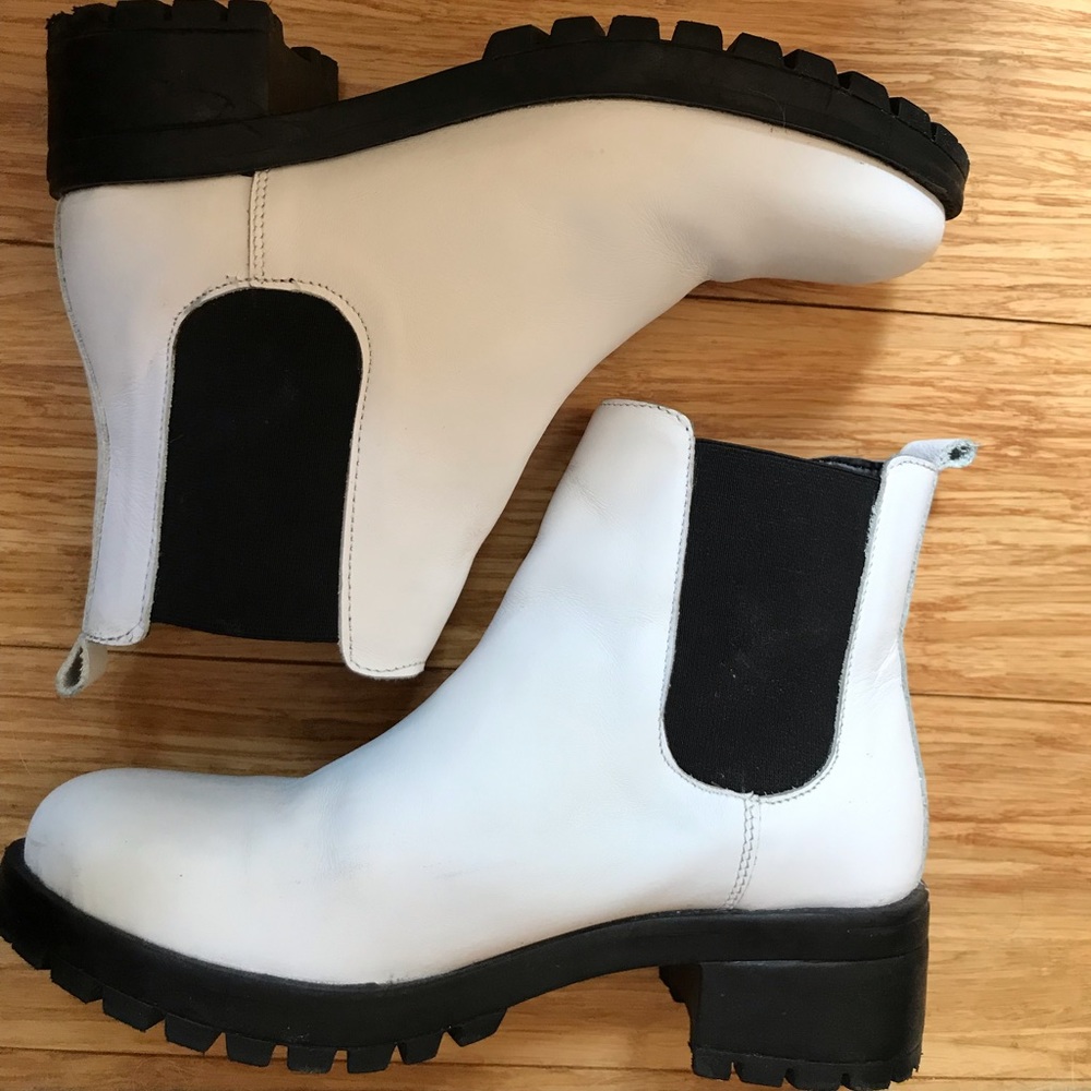 White Leather Booties